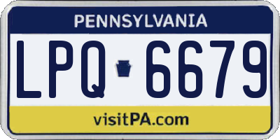 PA license plate LPQ6679