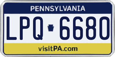 PA license plate LPQ6680