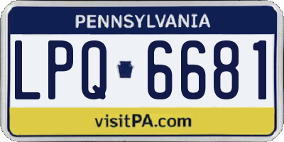 PA license plate LPQ6681