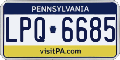 PA license plate LPQ6685