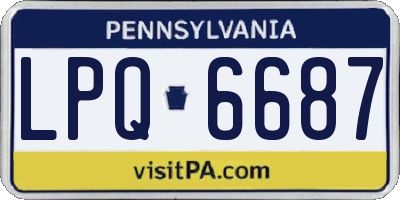 PA license plate LPQ6687