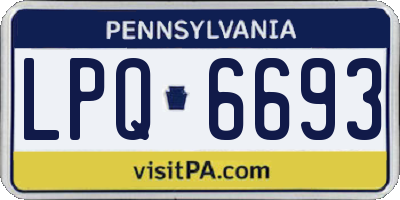 PA license plate LPQ6693