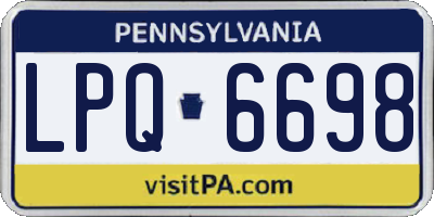 PA license plate LPQ6698