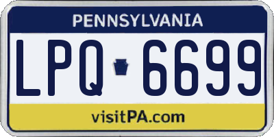 PA license plate LPQ6699