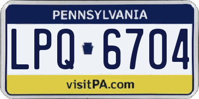 PA license plate LPQ6704