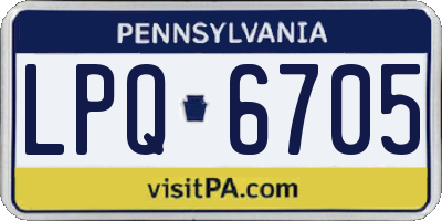 PA license plate LPQ6705