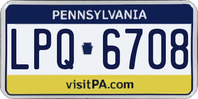 PA license plate LPQ6708