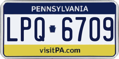 PA license plate LPQ6709