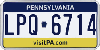 PA license plate LPQ6714