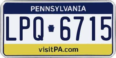 PA license plate LPQ6715