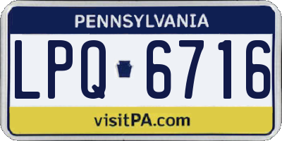 PA license plate LPQ6716