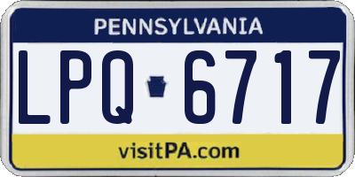 PA license plate LPQ6717