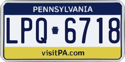 PA license plate LPQ6718