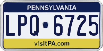 PA license plate LPQ6725