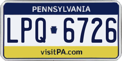 PA license plate LPQ6726