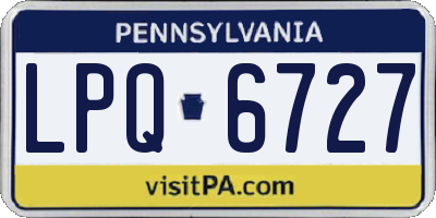 PA license plate LPQ6727