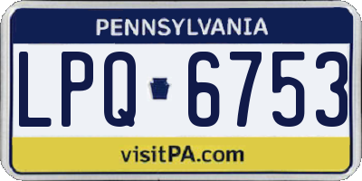 PA license plate LPQ6753