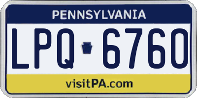 PA license plate LPQ6760