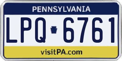 PA license plate LPQ6761
