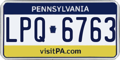 PA license plate LPQ6763