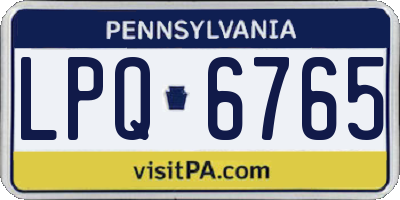 PA license plate LPQ6765