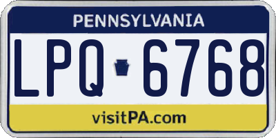 PA license plate LPQ6768