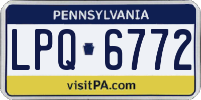 PA license plate LPQ6772