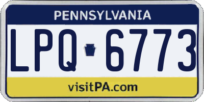 PA license plate LPQ6773
