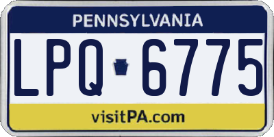 PA license plate LPQ6775