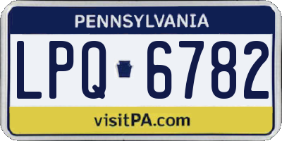 PA license plate LPQ6782