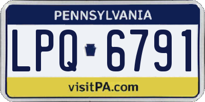 PA license plate LPQ6791