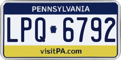 PA license plate LPQ6792