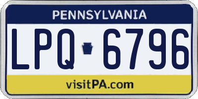 PA license plate LPQ6796