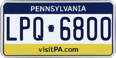 PA license plate LPQ6800
