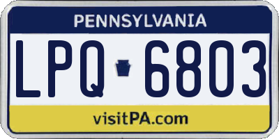 PA license plate LPQ6803