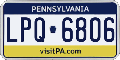 PA license plate LPQ6806