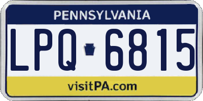PA license plate LPQ6815