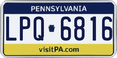 PA license plate LPQ6816