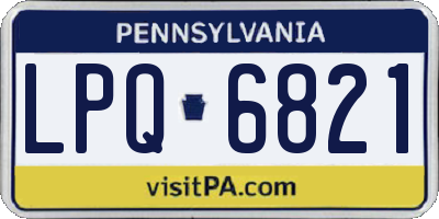 PA license plate LPQ6821