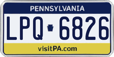 PA license plate LPQ6826