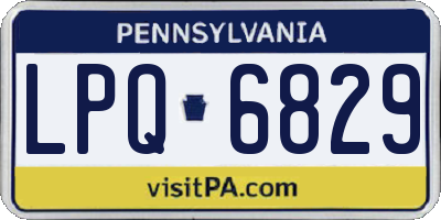 PA license plate LPQ6829