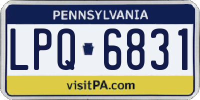 PA license plate LPQ6831