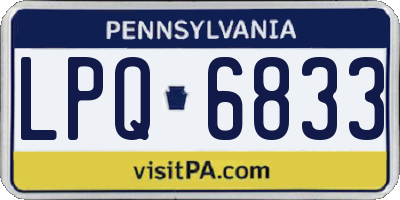 PA license plate LPQ6833