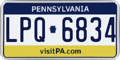 PA license plate LPQ6834