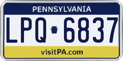 PA license plate LPQ6837