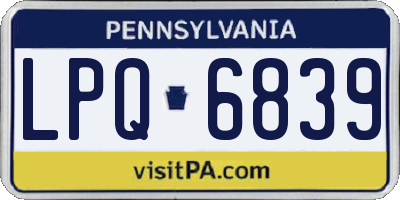 PA license plate LPQ6839
