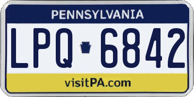 PA license plate LPQ6842