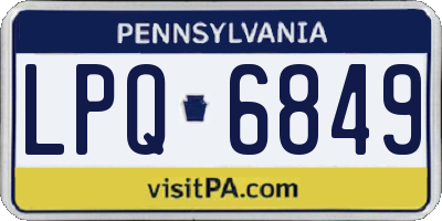PA license plate LPQ6849