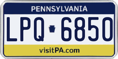 PA license plate LPQ6850