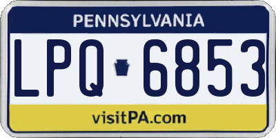 PA license plate LPQ6853
